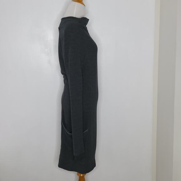 Horny Toad Hideout Dress Charcoal Gray Cowl Neck Long Sleeve Women Small - Picture 2 of 11